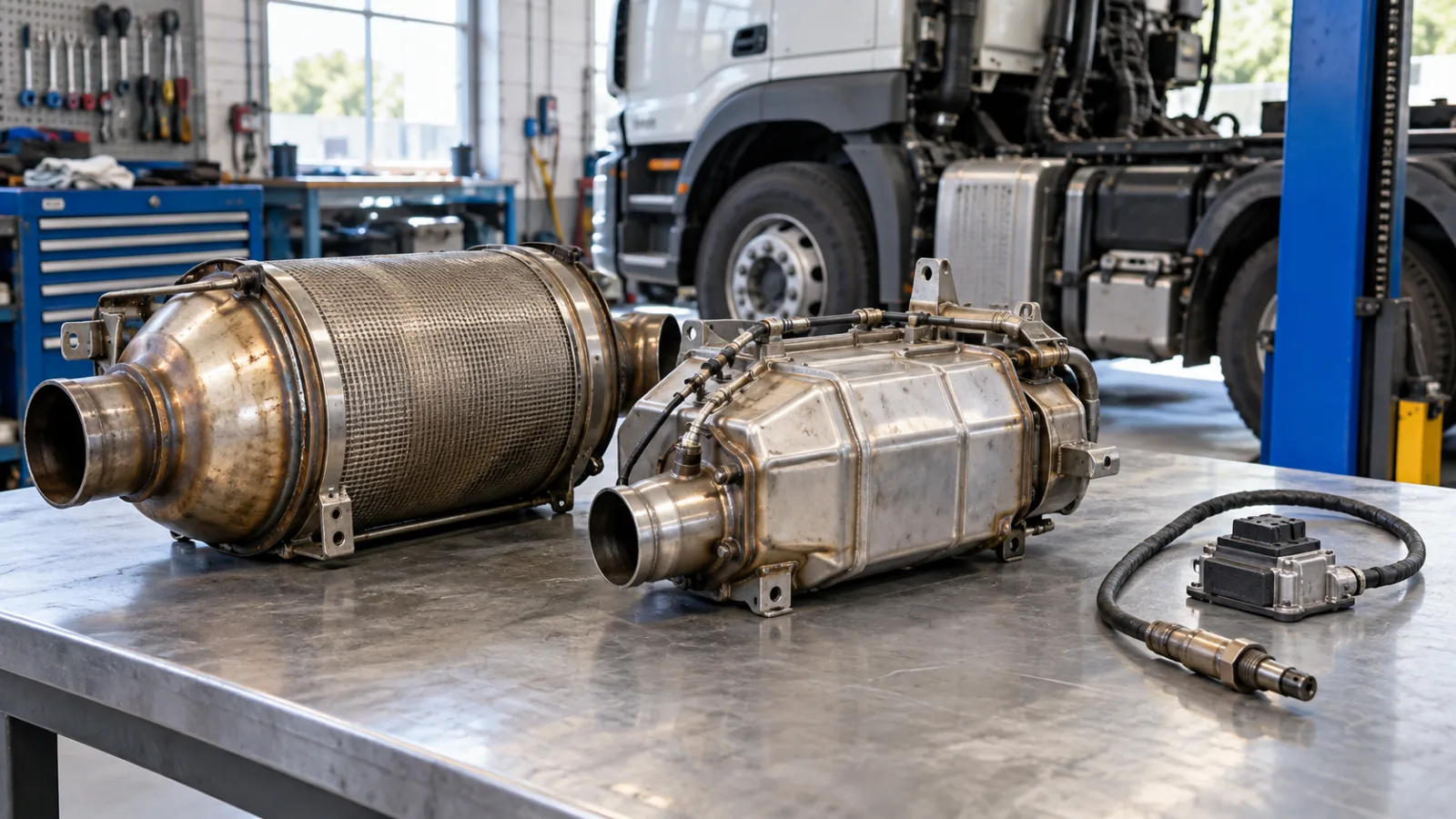 Ağır vasıta aracında DPF, SCR ve NOx sistemi için benzer arızaların ayrılması kontrolü