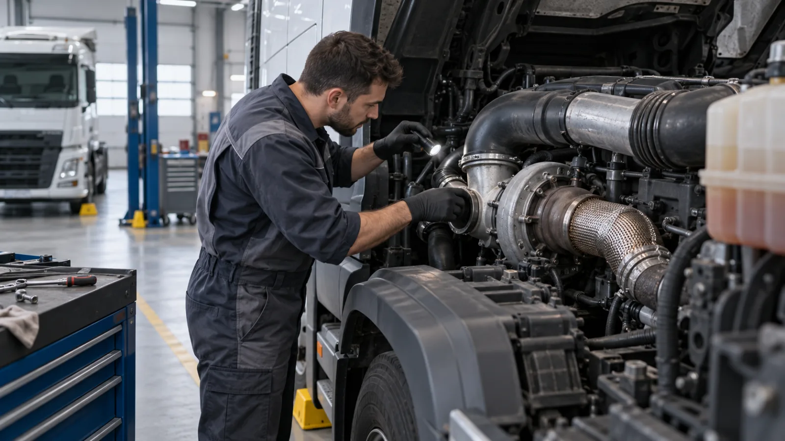 Ağır vasıta aracında Turbo ve şarj havası sistemi için arıza belirtileri kontrolü