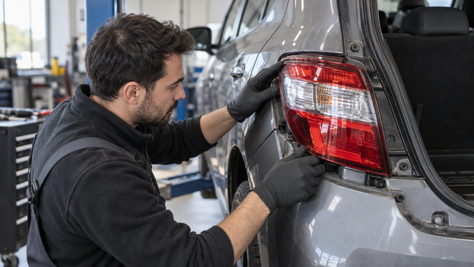 Stop Lambası Sağ VALEO 048739 – Toyota Yaris 1.5 Hibrit için nem ve sıcaklık etkisi kontrolünü gösteren binek otomobil servis sahnesi