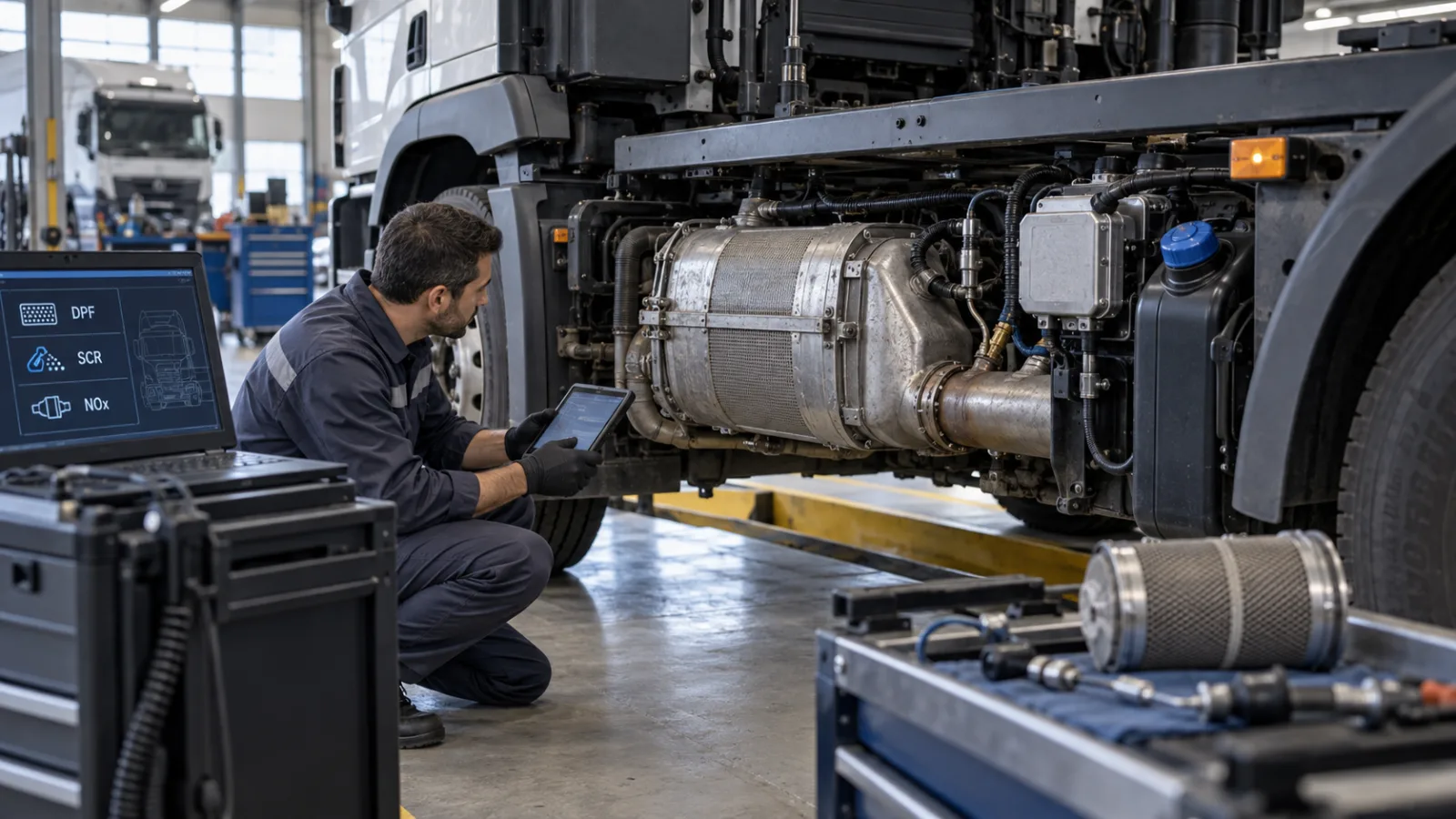Ağır vasıta aracında DPF, SCR ve NOx sistemi için ikinci el araç kontrolü kontrolü