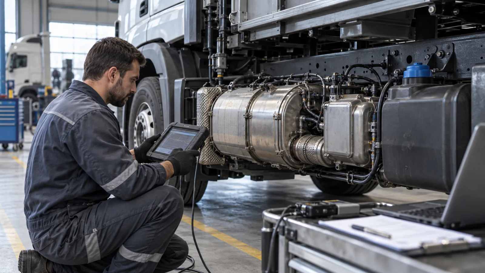 Ağır vasıta aracında DPF, SCR ve NOx sistemi için ölçüm ve kontrol sırası kontrolü