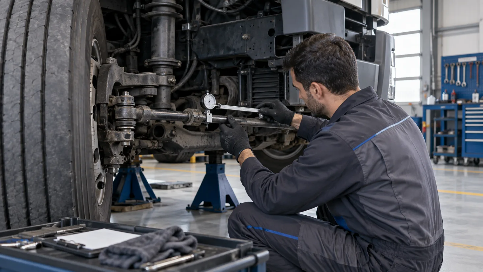 Ağır vasıta aracında Direksiyon ve rot sistemi için ölçüm ve kontrol sırası kontrolü