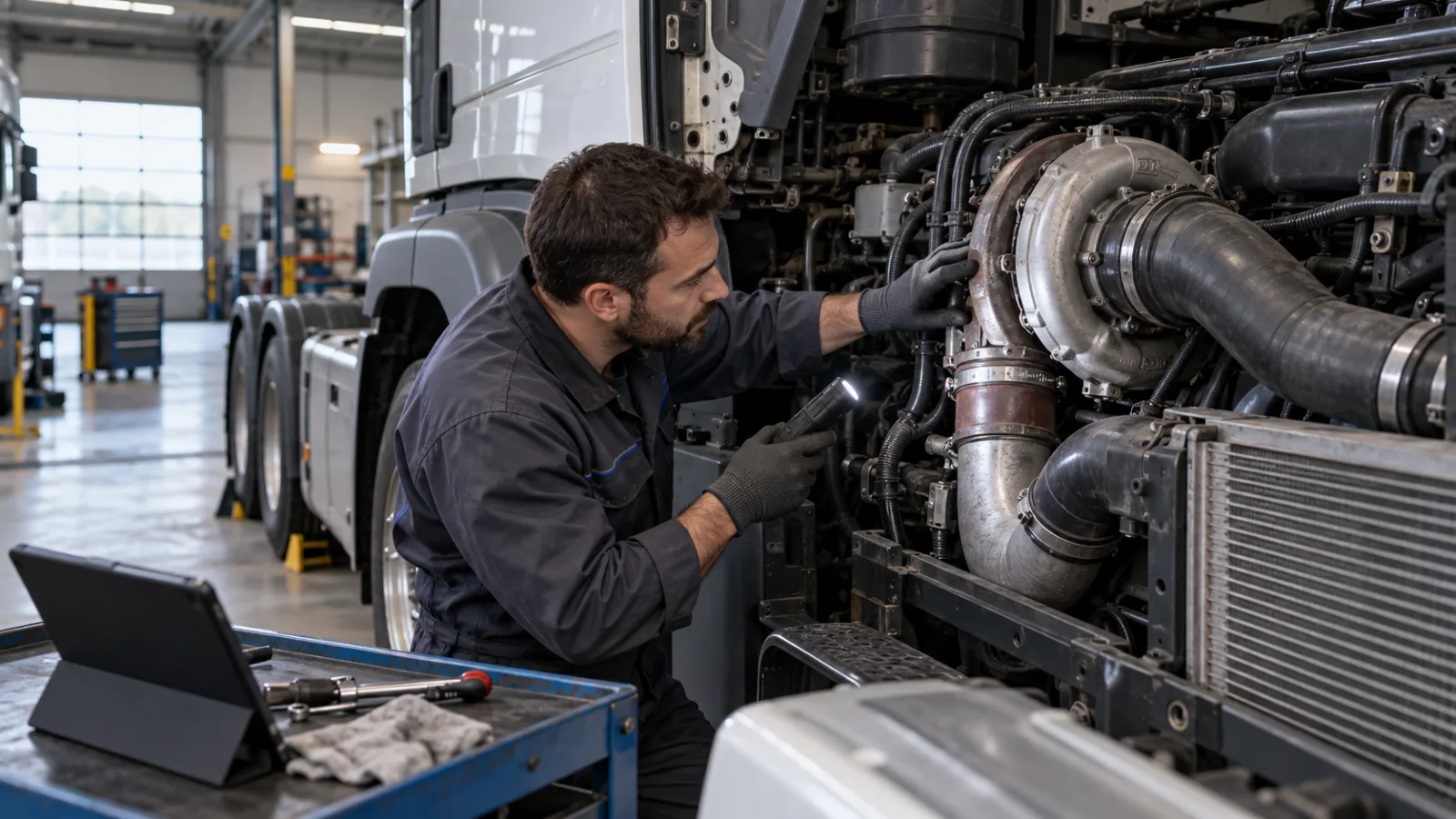 Ağır vasıta aracında Turbo ve şarj havası sistemi için ikinci el araç kontrolü kontrolü