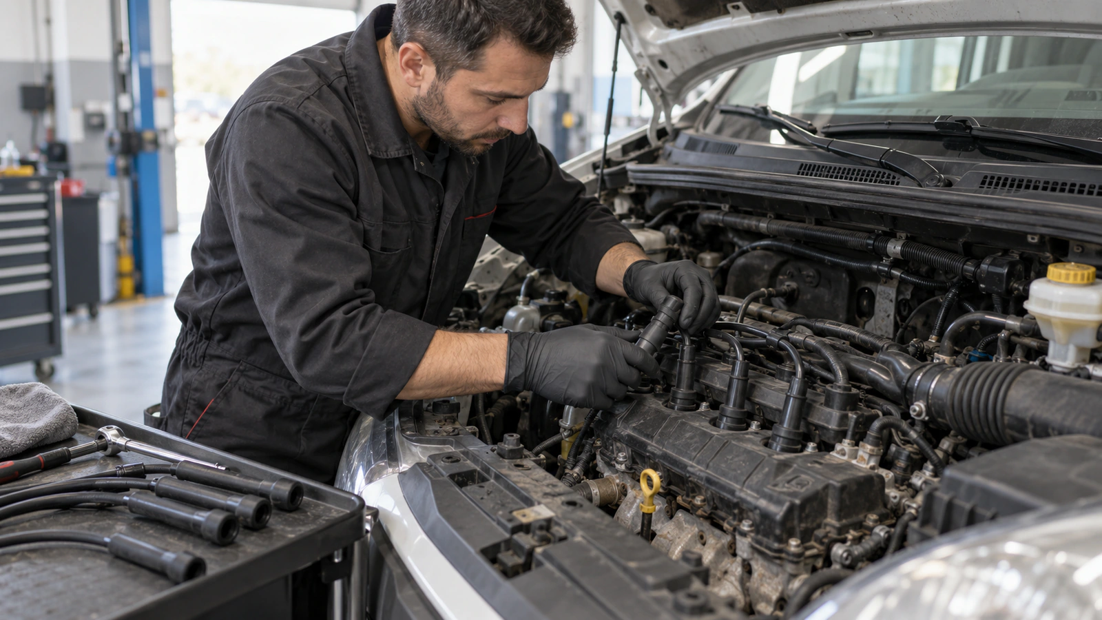 Buji Kablosu VALEO 346156 – Fiat Doblo / Palio servis kontrolü için kalibrasyon ve adaptasyon kaydı kontrolünü gösteren hafif ticari servis sahnesi