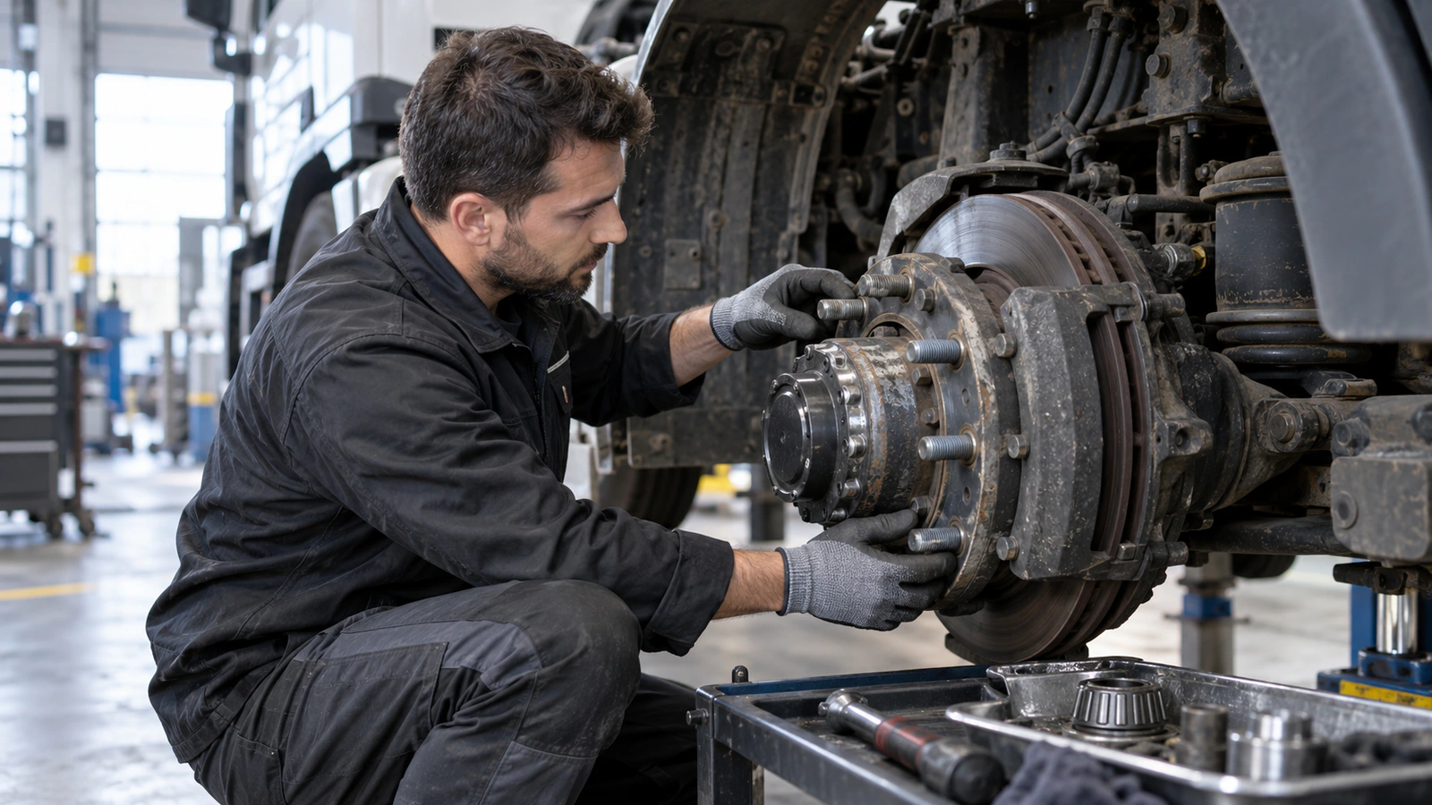 Dingil ve Porya Sistemleri filo tedariğinde lot ve etiket izlenebilirliği için lot ve etiket izlenebilirliği kontrolünü gösteren ağır vasıta servis sahnesi