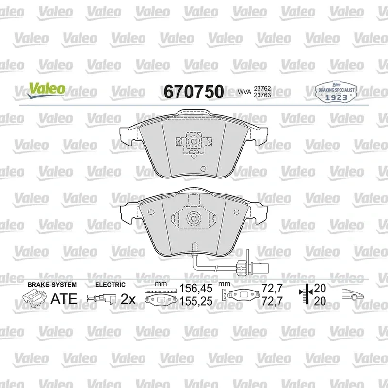 Fren Disk Balata Ön VALEO 670750 – Audi A6