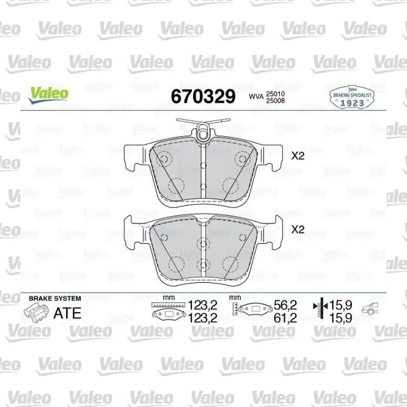 Fren Disk Balata Arka VALEO 670329