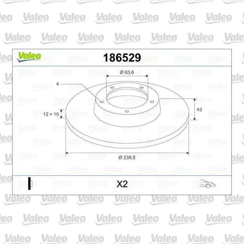 Fren Disk Ayna Ön Sağ ve Sol VALEO 186529 – Ford Fiesta