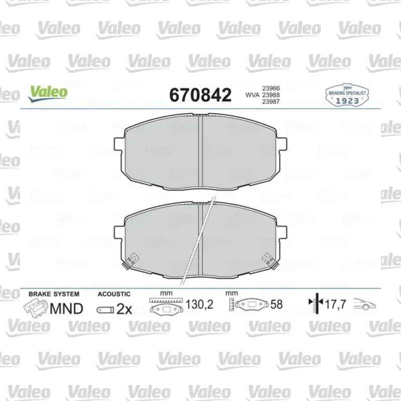Fren Disk Balata Ön VALEO 670842 – Hyundai / Kia