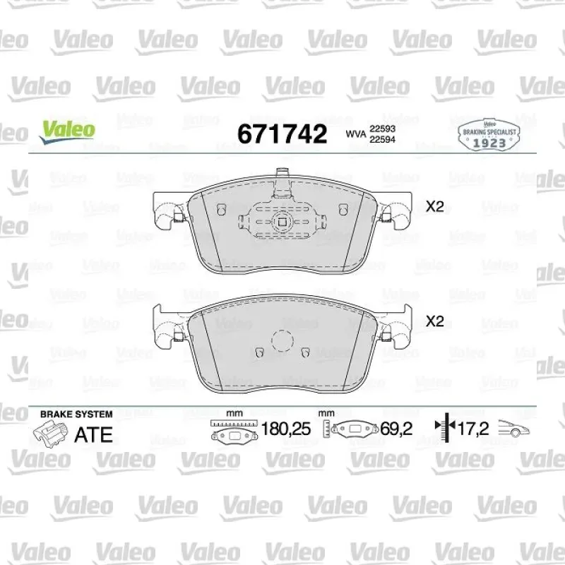 Fren Disk Balata Ön VALEO 671742