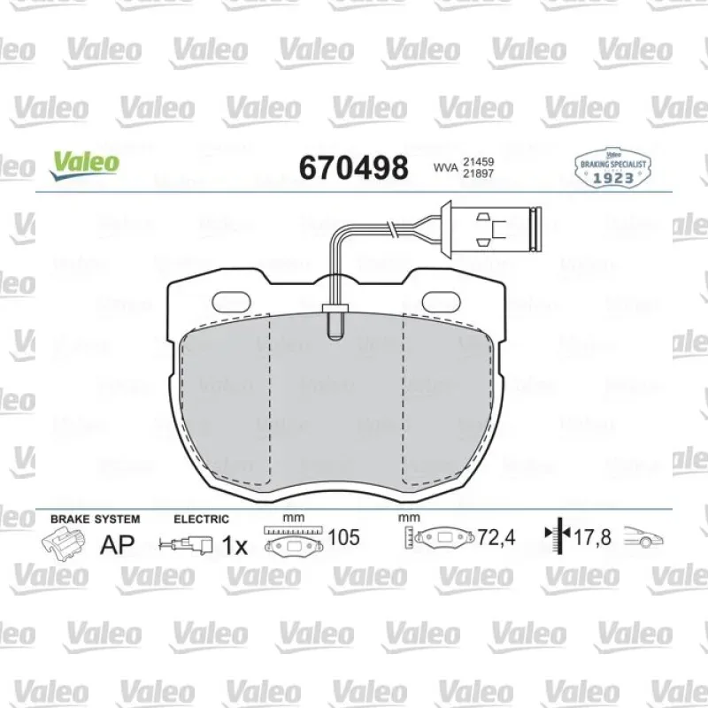 Fren Disk Balata Ön VALEO 670498 – Land Rover Range Rover / Discovery