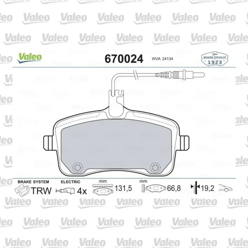 Fren Disk Balata Ön VALEO 670024 – Peugeot 407