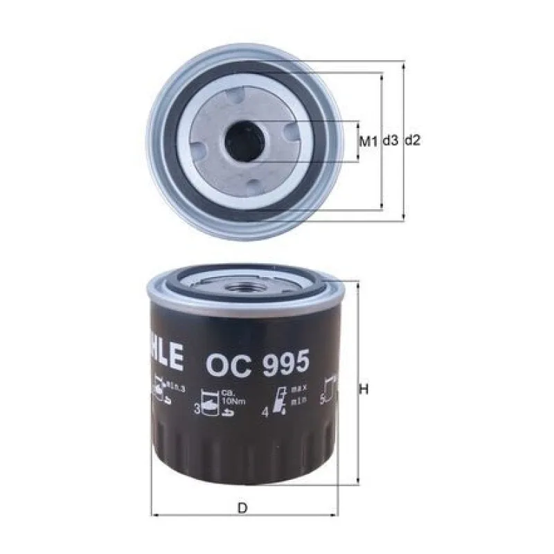 Yağ Filtresi MAHLE OC 995 – NISSAN / RENAULT