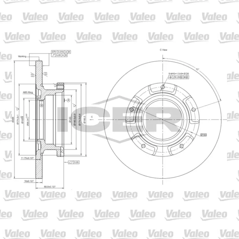 Fren Disk Ayna Arka Sağ ve Sol VALEO 185835 – Ford Transit