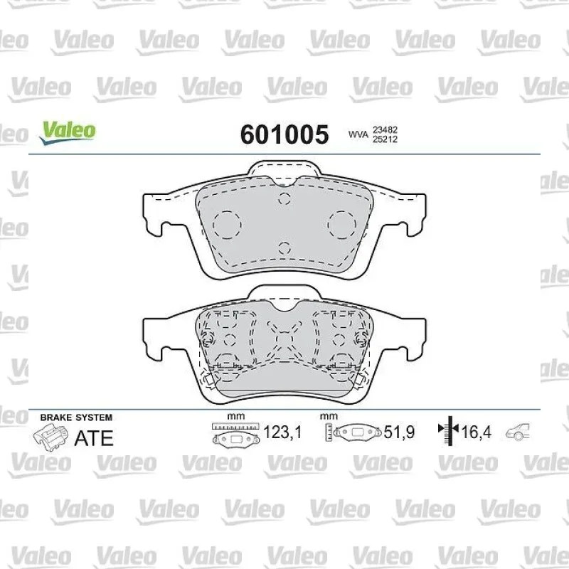 Fren Disk Balata Arka VALEO 601005