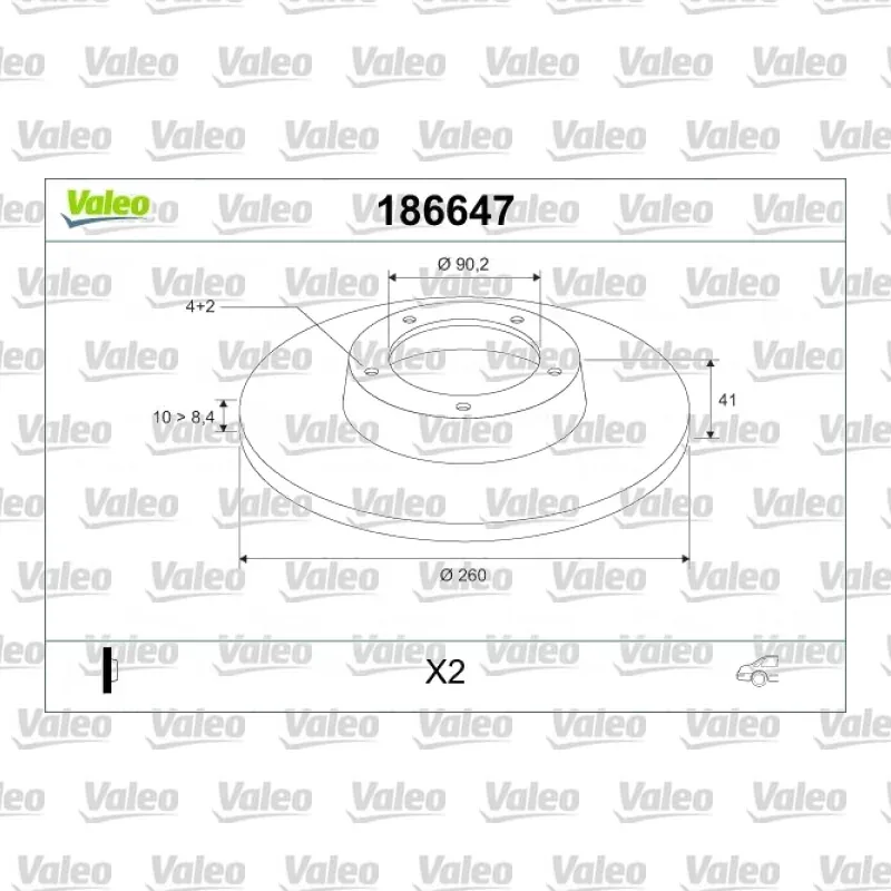 Fren Disk Ayna Arka Sağ ve Sol VALEO 186647 – Volvo / Mitsubishi