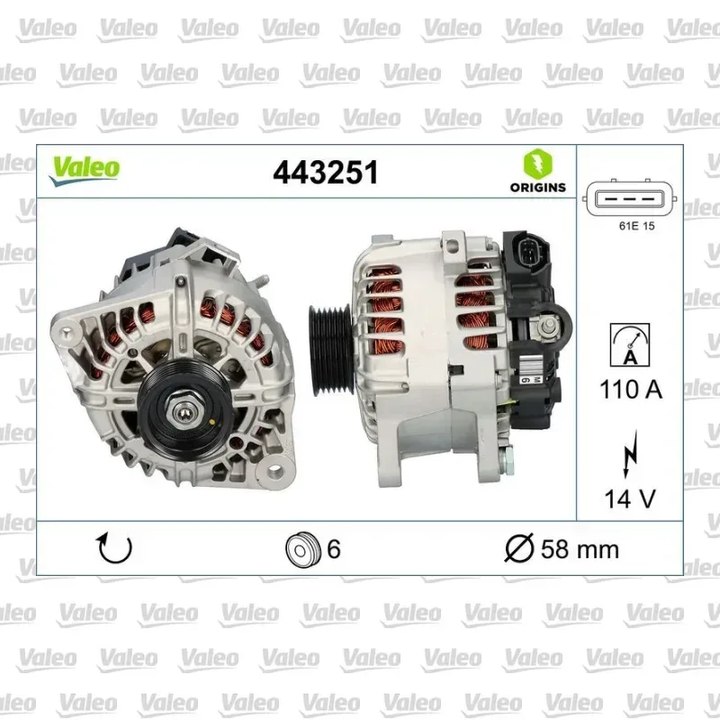 Alternatör VALEO 443251 – Hyundai / Kia