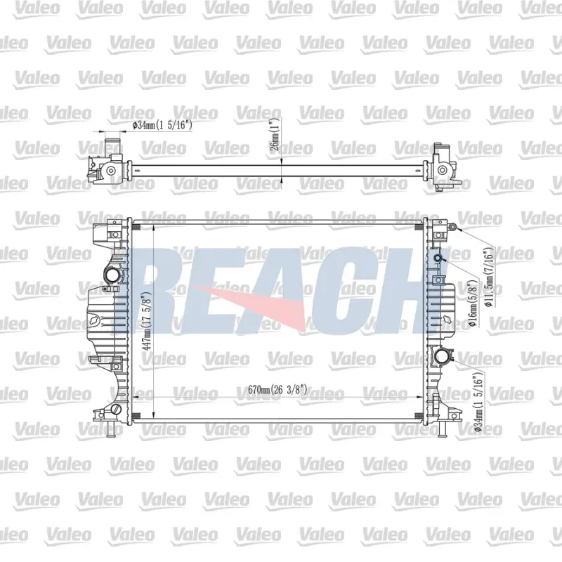 Su Radyatörü VALEO 701111 – Volkswagen / Skoda