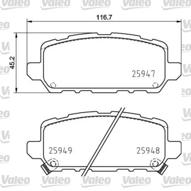 Fren Disk Balata Arka VALEO 670590 – Honda HR-V