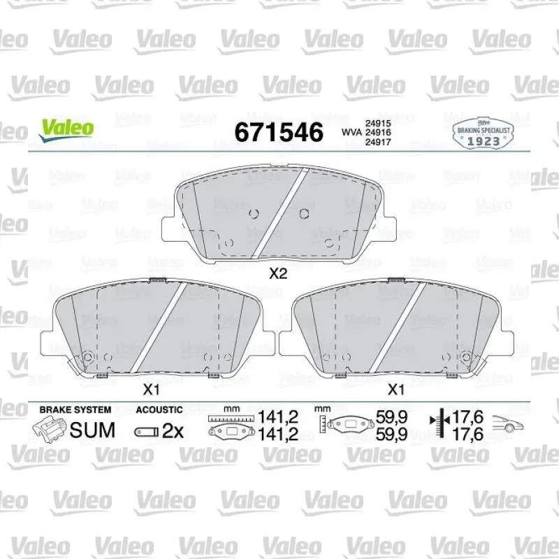 Fren Disk Balata Ön VALEO 671546 – Hyundai / Kia