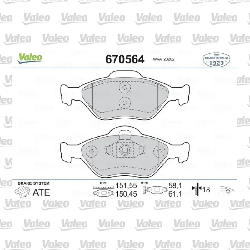 Fren Disk Balata Ön VALEO 670564 – Ford Focus