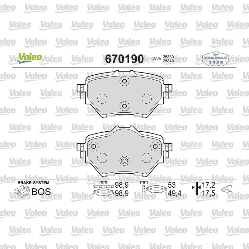 Fren Disk Balata Arka VALEO 670190