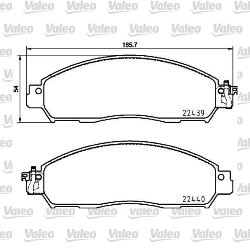 Fren Disk Balata Ön VALEO 671771 – Nissan Navara 2.3 dCi / 2.5 dCi