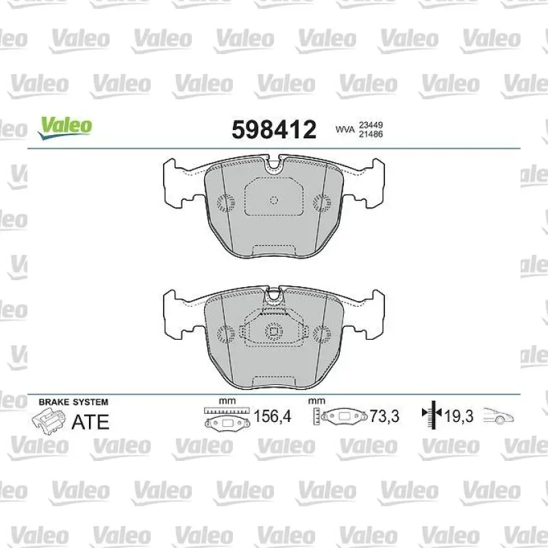 Fren Disk Balata Ön VALEO 598412 – BMW X5