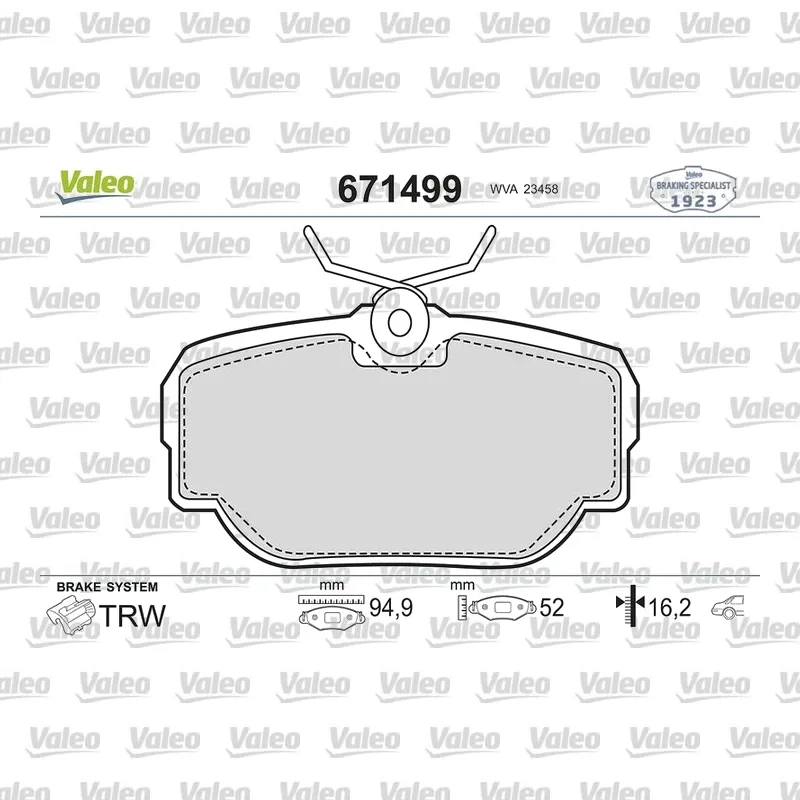 Fren Disk Balata Arka VALEO 671499 – Land Rover Range Rover / Discovery