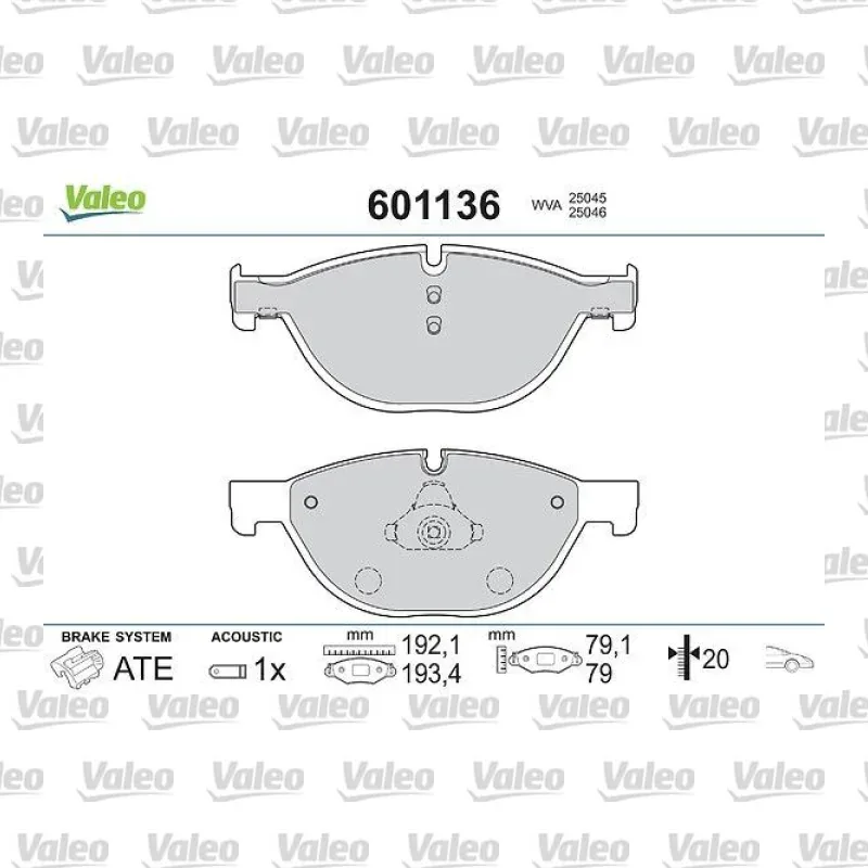 Fren Disk Balata Ön VALEO 601136 – BMW 520i