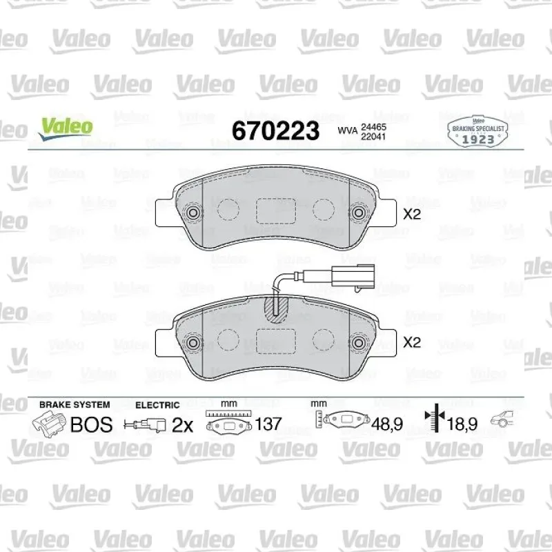 Fren Disk Balata Arka VALEO 670223
