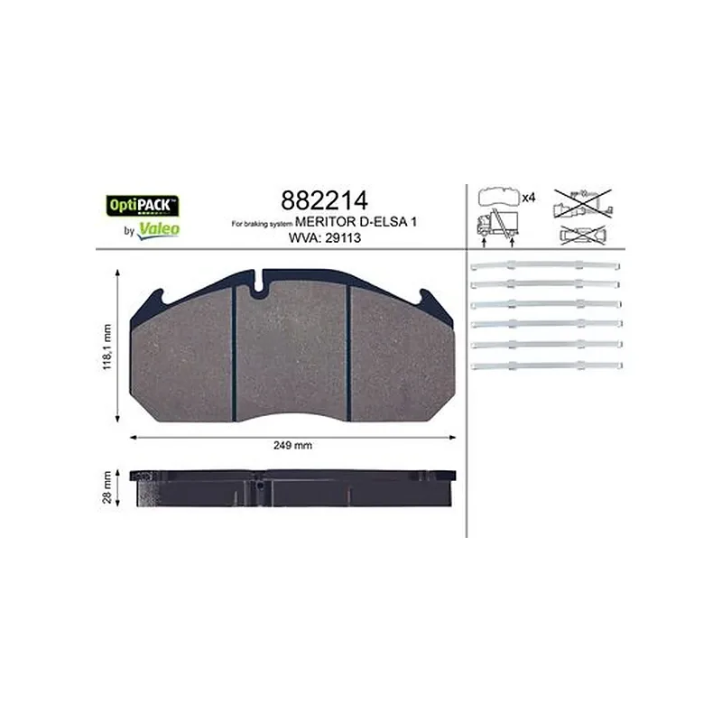 Disk Fren Balata Seti VALEO 882214 – MAN TGA