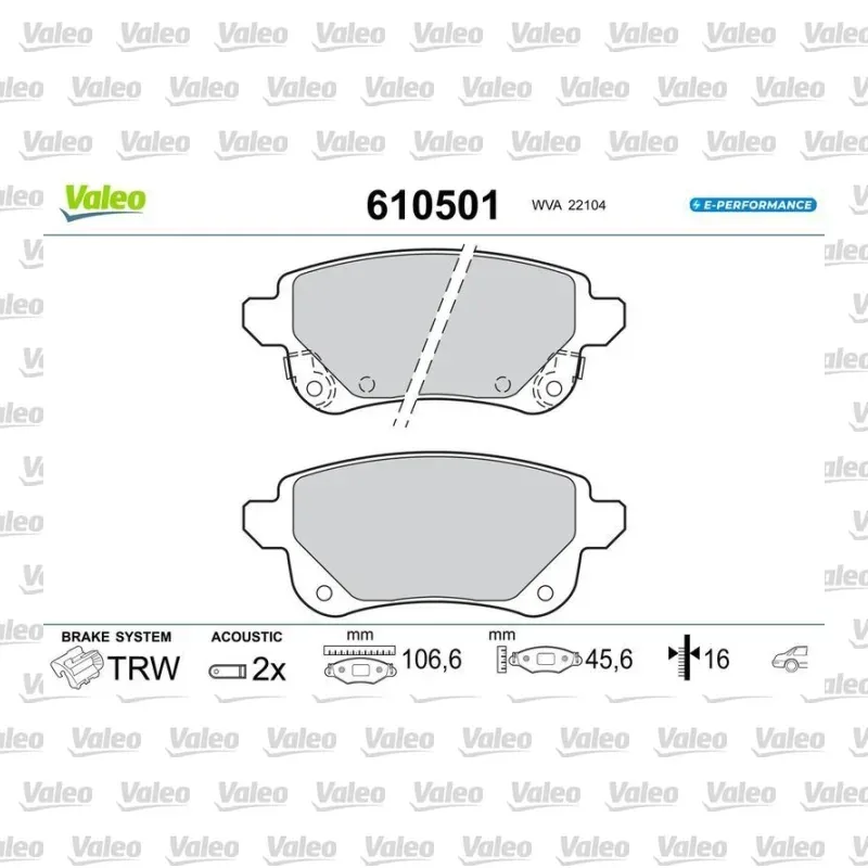 Fren Disk Balata Arka VALEO 610501 – Renault Captur / Zoe
