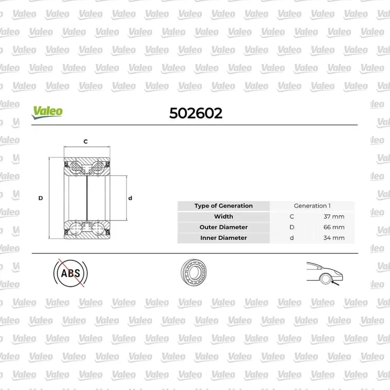 Teker Rulmanı Ön Sağ veya Sol VALEO 502602 – Opel Astra