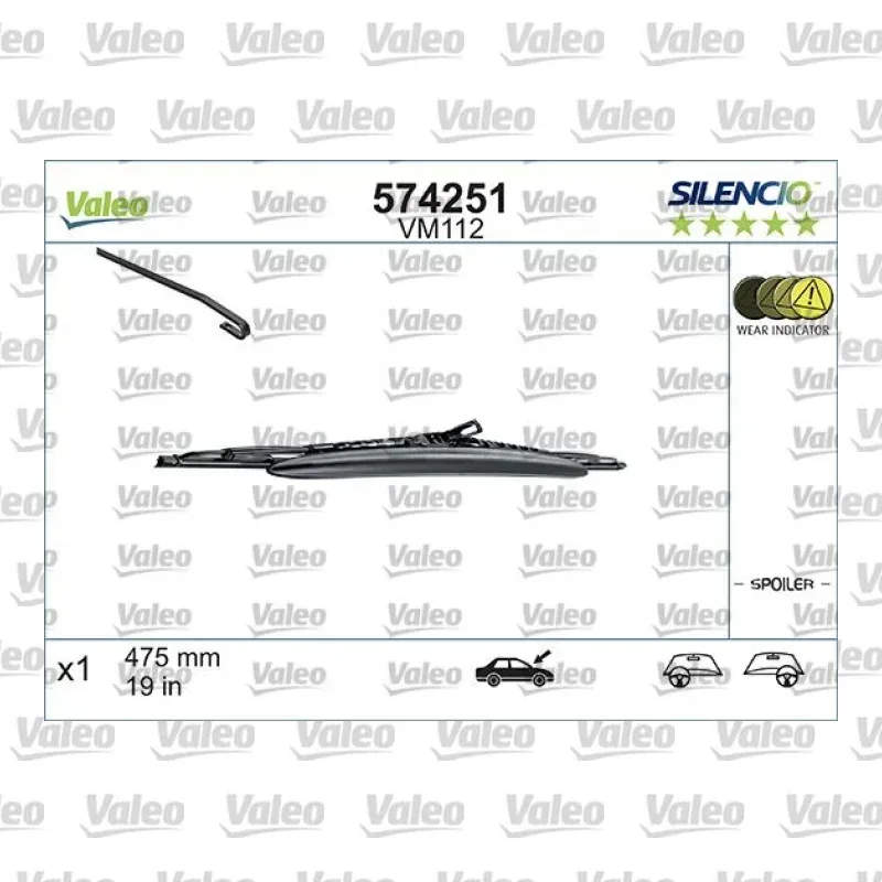 Silecek Süpürgesi Ön 110/475 mm - 4/19 inç VALEO 574251