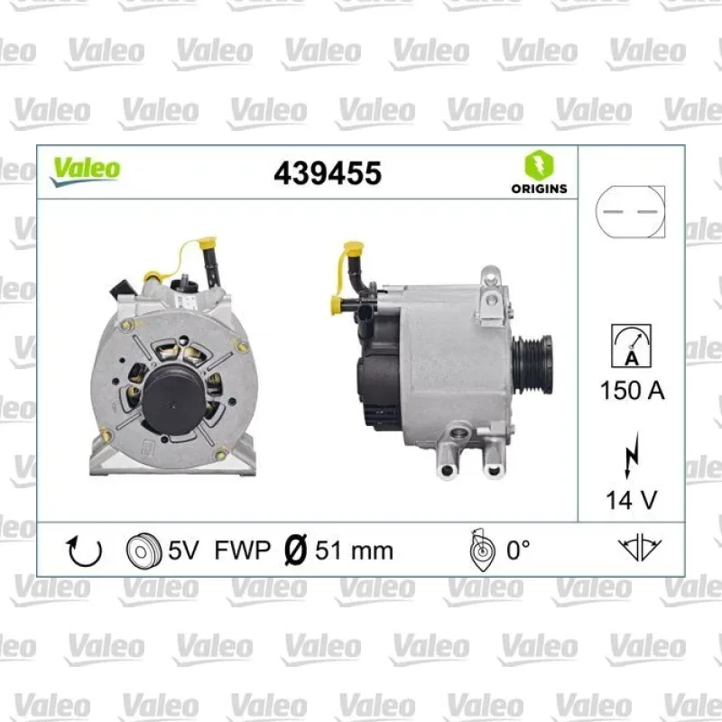 Alternatör VALEO 439455 – Mercedes-Benz A 180