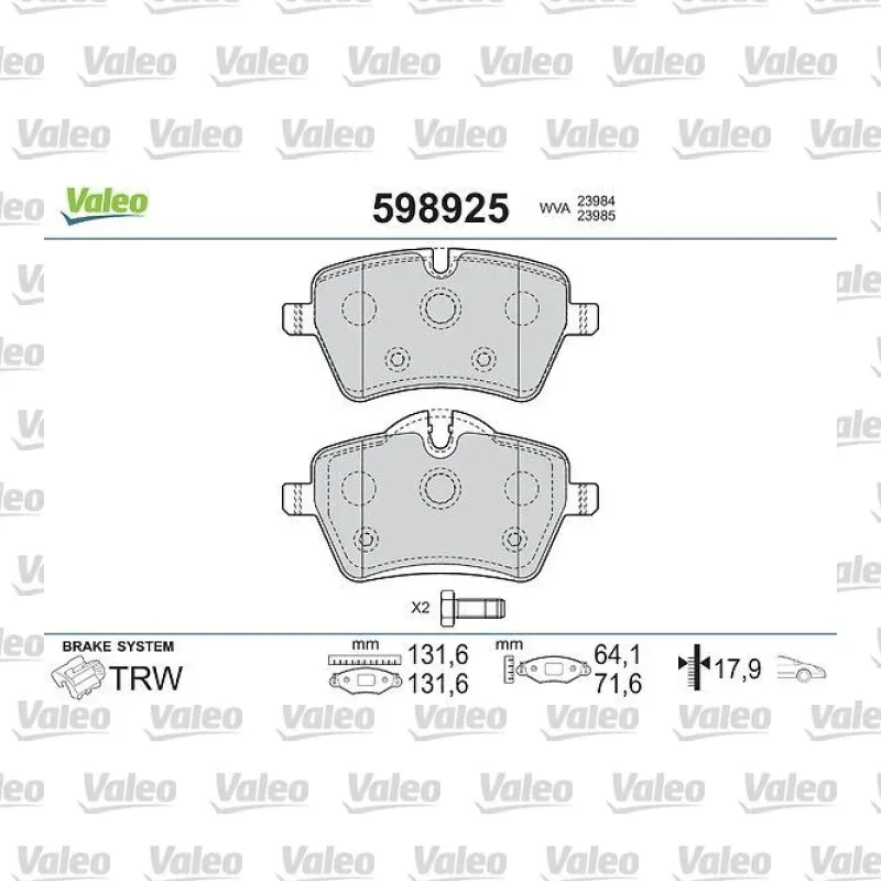 Fren Disk Balata Ön VALEO 598925 – MINI Cooper