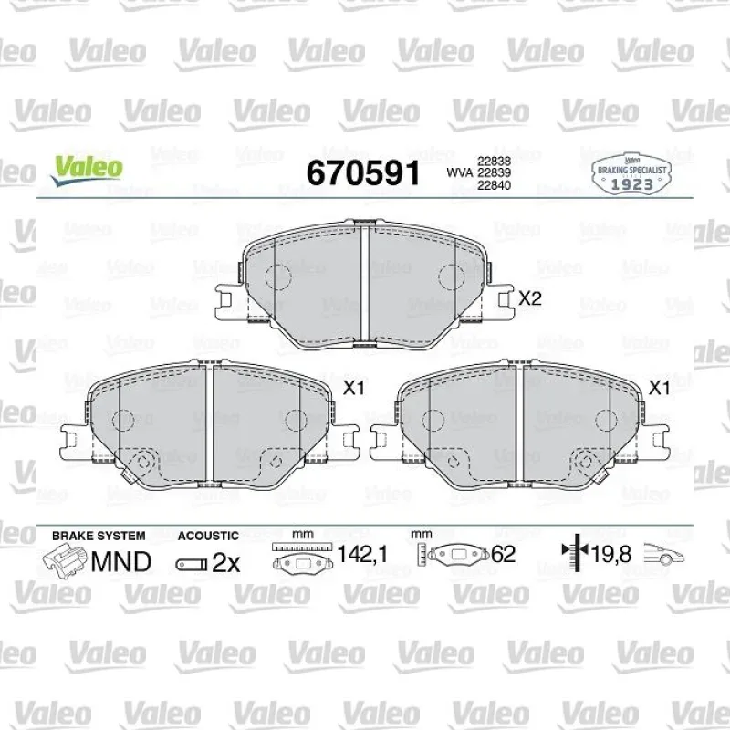 Fren Disk Balata Ön VALEO 670591 – Opel Insignia