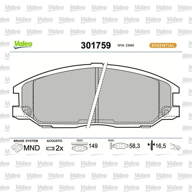 Fren Disk Balata Ön VALEO 301759 – Hyundai Santa Fe
