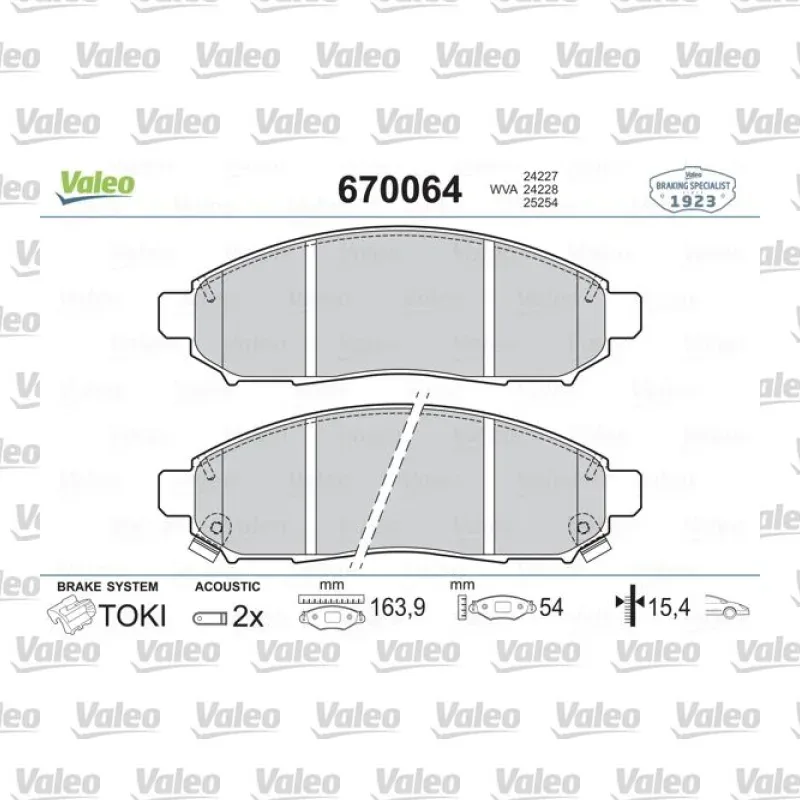 Nissan Navara 2.5 dCi Ön Fren Balatası – VALEO 670064