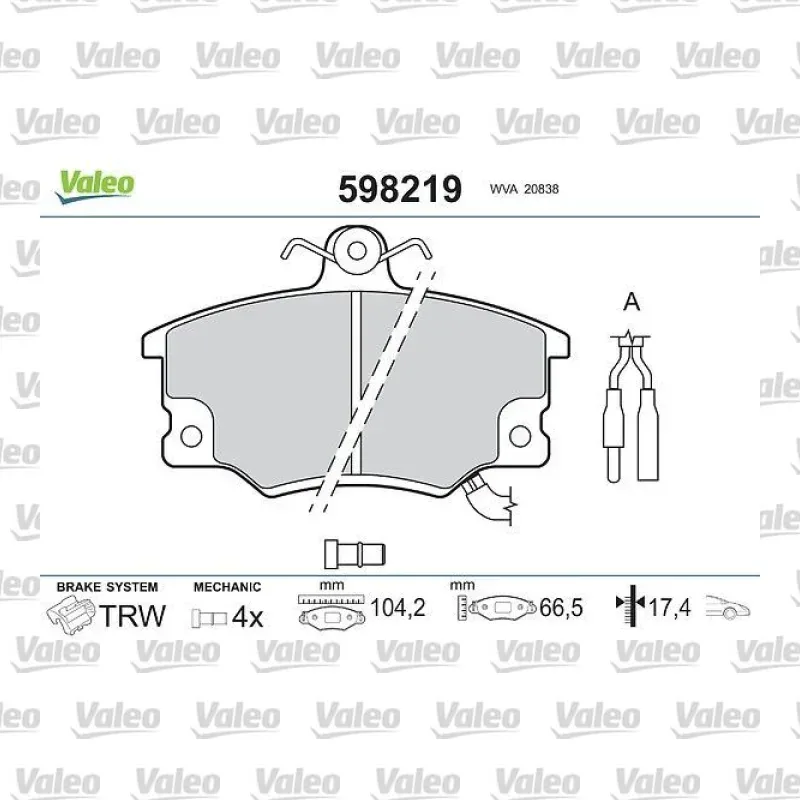 Fren Disk Balata Ön VALEO 598219 – Fiat Punto
