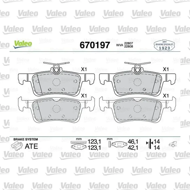 Fren Disk Balata Arka VALEO 670197 – Ford Fiesta