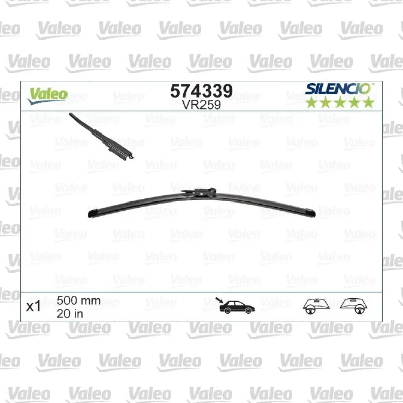 Silecek Süpürgesi Arka 500 mm - 20 inç VALEO 574339 – Opel / Ford