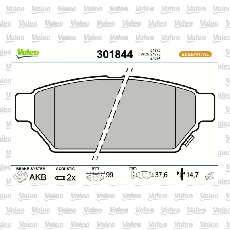 Fren Disk Balata Arka VALEO 301844 – Mitsubishi Lancer
