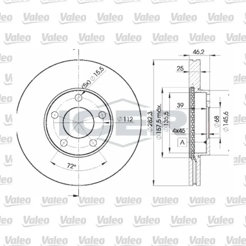 Fren Disk Ayna Ön Sağ ve Sol VALEO 186583 – Volkswagen Passat