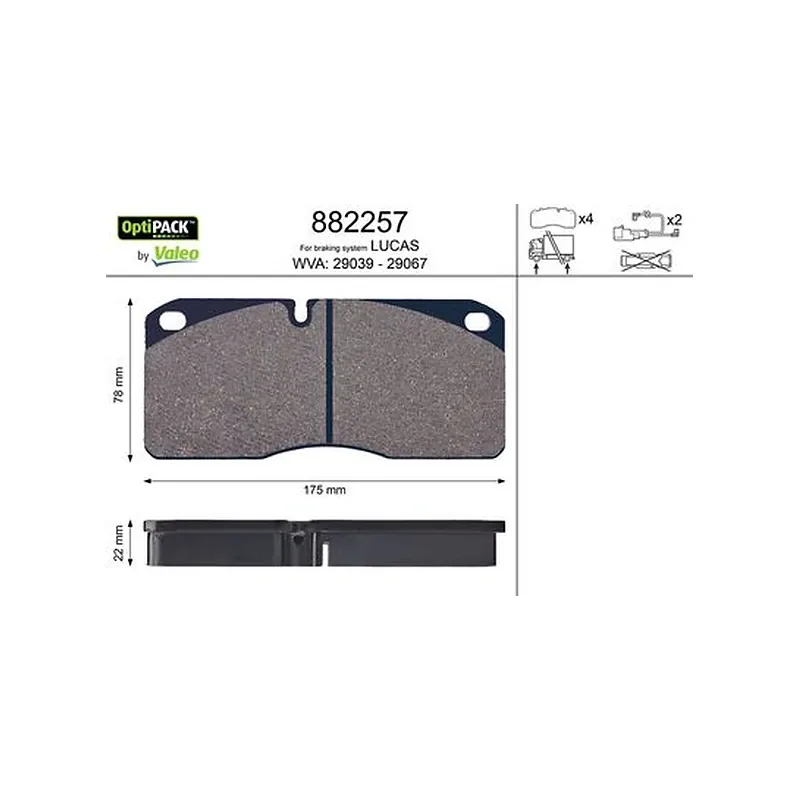 Disk Fren Balata Seti VALEO 882257 – Ford Trucks CARGO 1832 / CARGO 2532