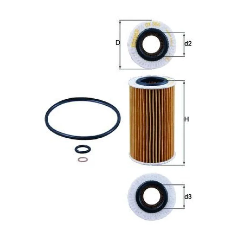 Yağ Filtresi MAHLE OX 384D – HYUNDAI / JEEP / KIA