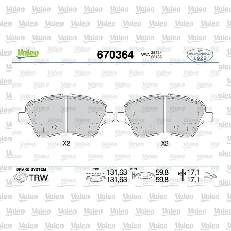 Fren Disk Balata Ön VALEO 670364 – Ford Fiesta