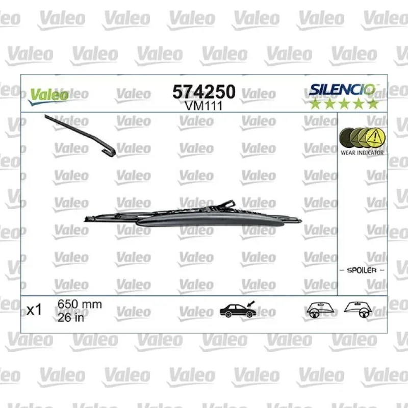Silecek Süpürgesi Ön 650 mm - 26 inç VALEO 574250