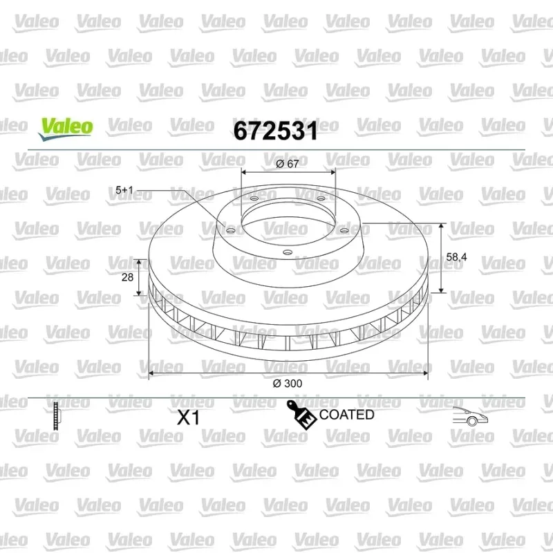 Fren Disk Ayna Ön Sağ ve Sol VALEO 672531 – Mercedes-Benz Vito